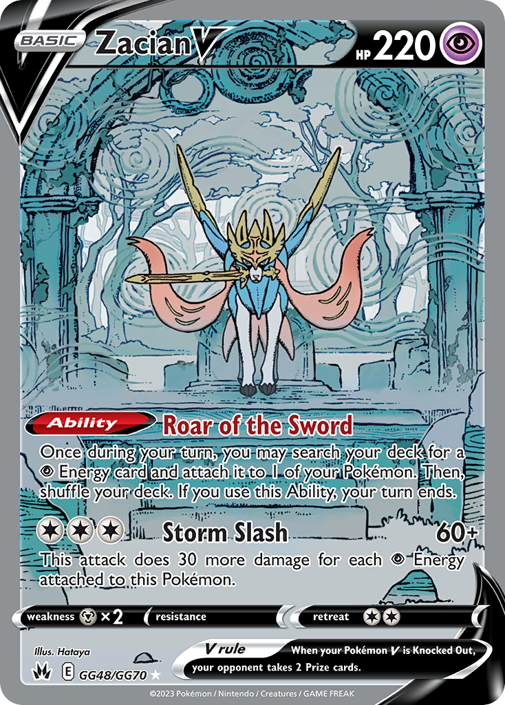 Zacian v card from Pokémon